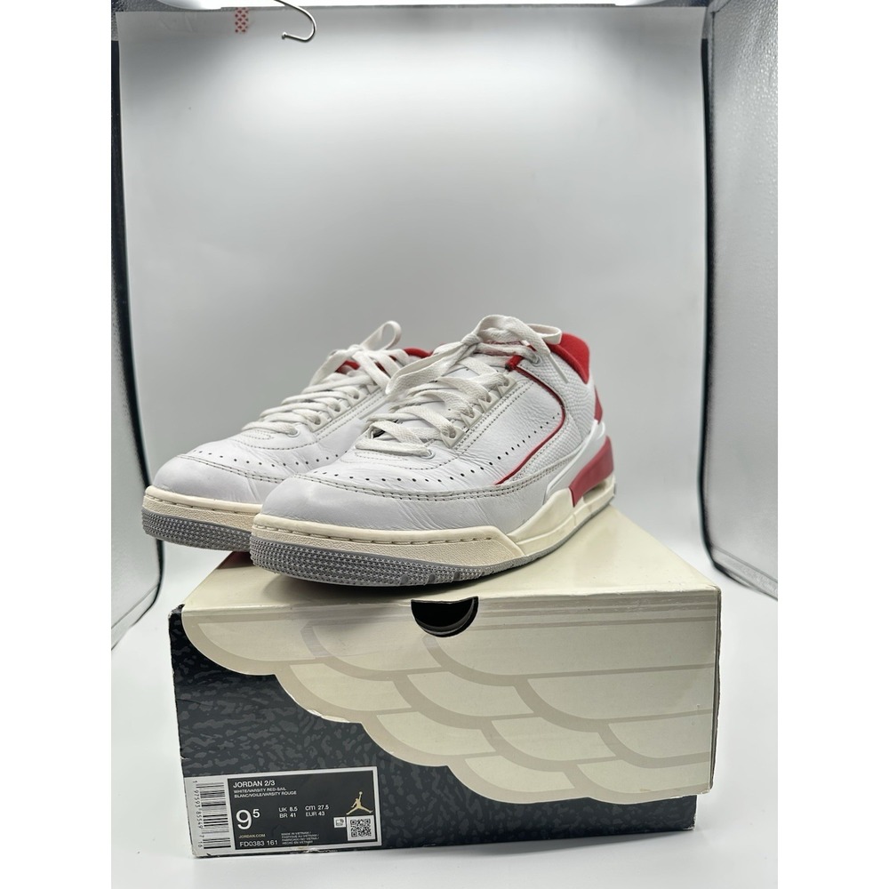 Nike Air Jordan 2/3 White Red Low Sneakers Men's Size 9.5 Clean w/ Box